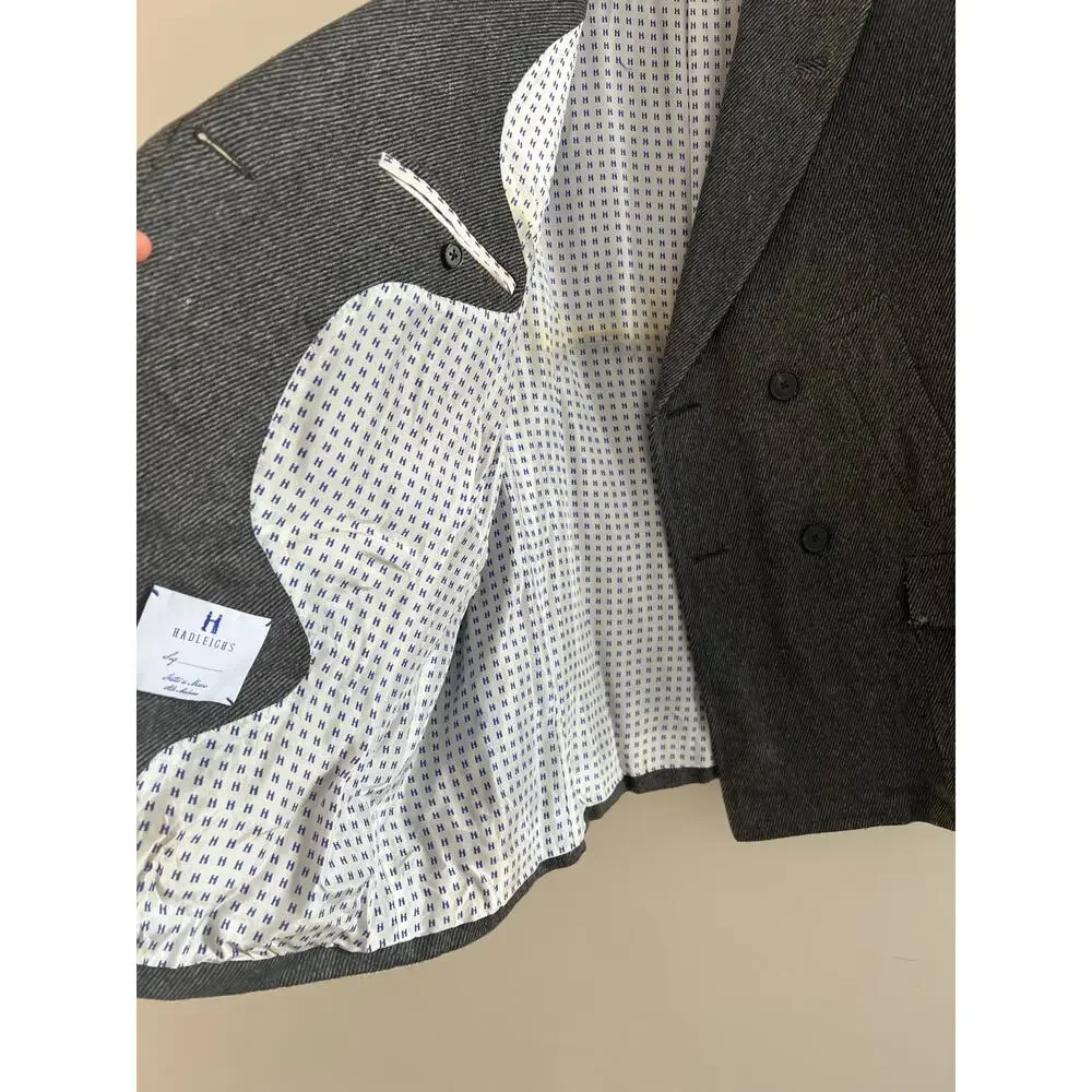 Hadleigh’s Double Breasted Cashmere Men’s Coat Gray Size 56 JP JL